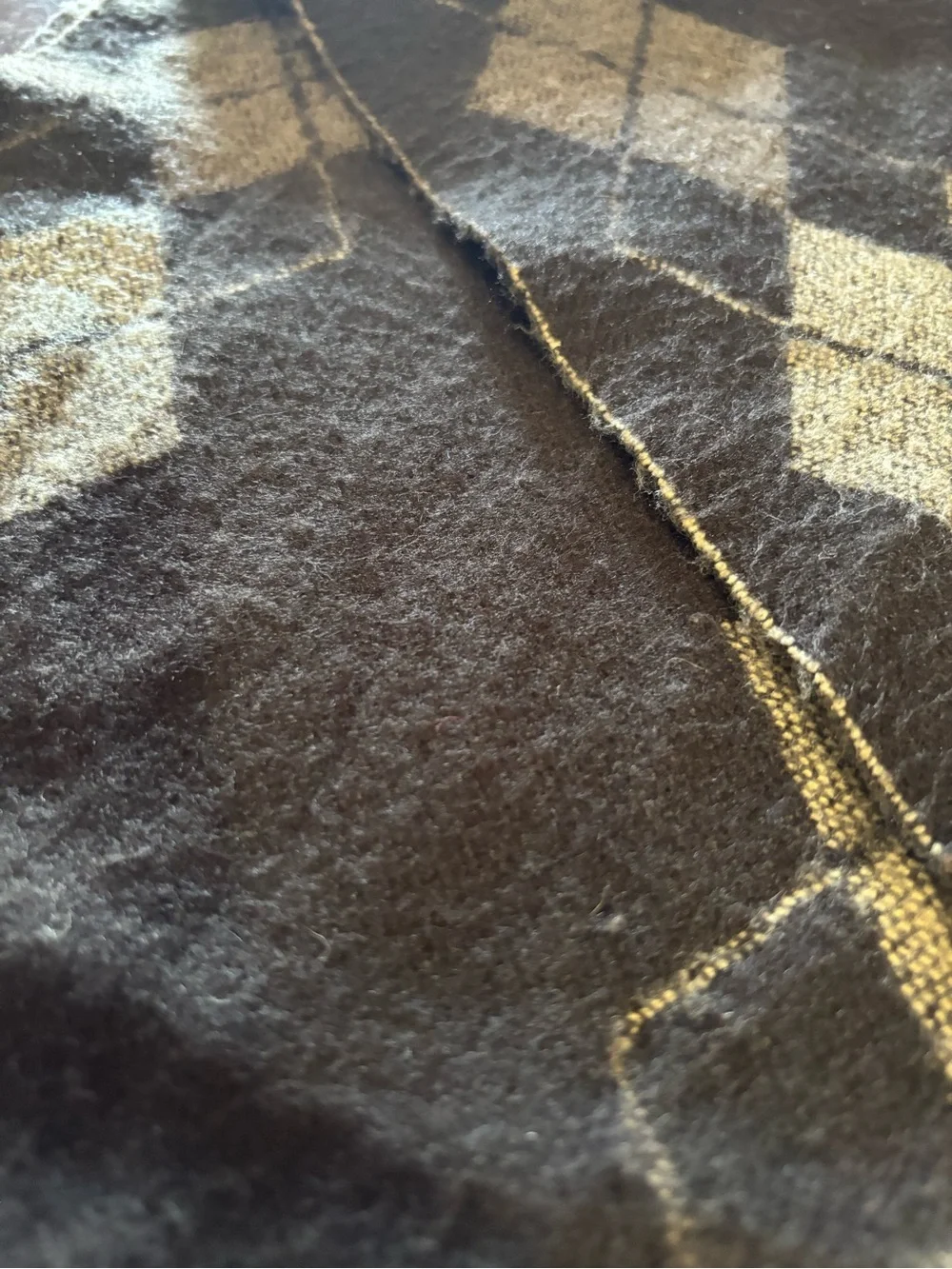 CashmirYarn by Berkshire Plaid Fringe Scarf in Brown and Tan